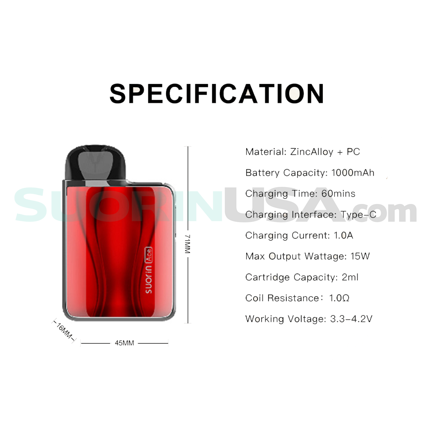 Suorin Ace Blood Specs