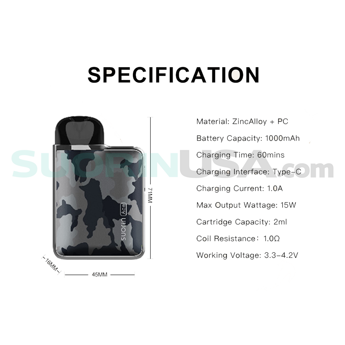 Suorin Ace Camo Specs