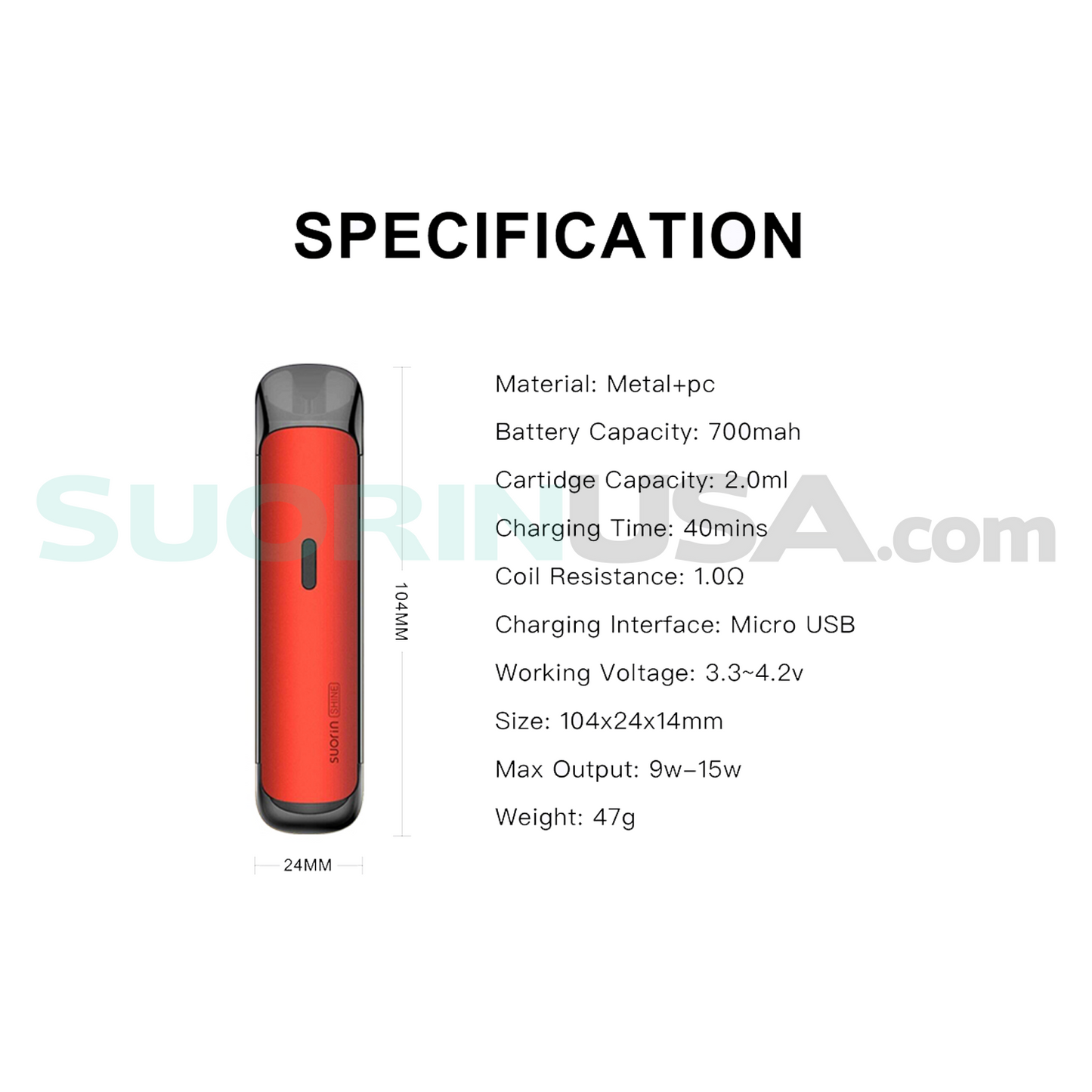 Suorin Shine Red Satin