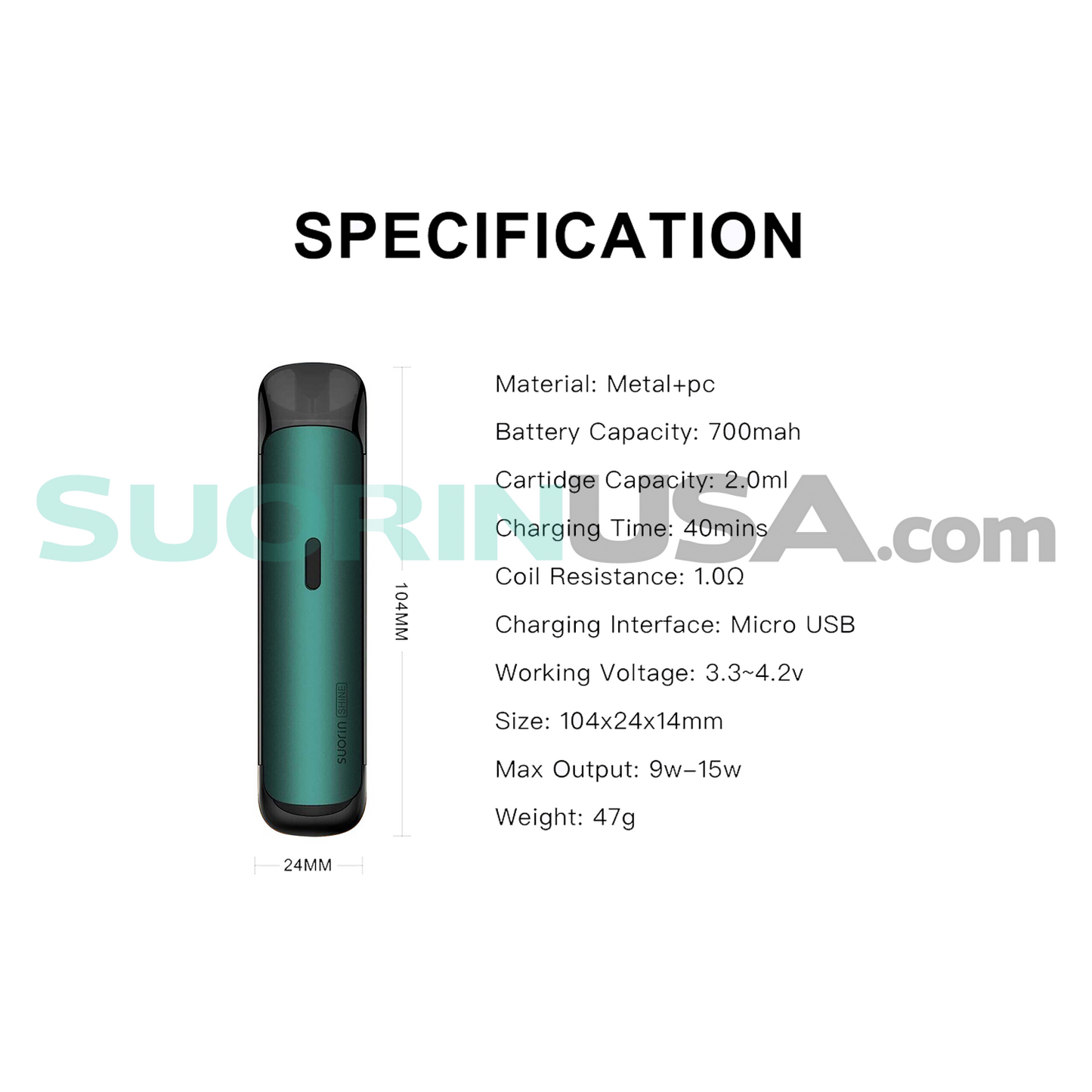 Suorin Shine Teal Blue - Pod System 13W